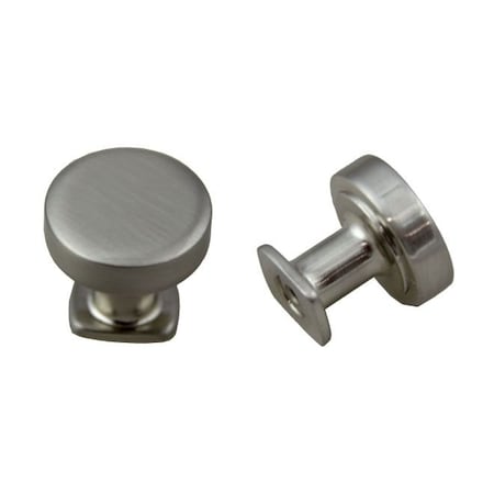 Crown 1-1/4" Diameter Round Flat Top Cabinet Knob Satin Nickel Finish CHK1218SN